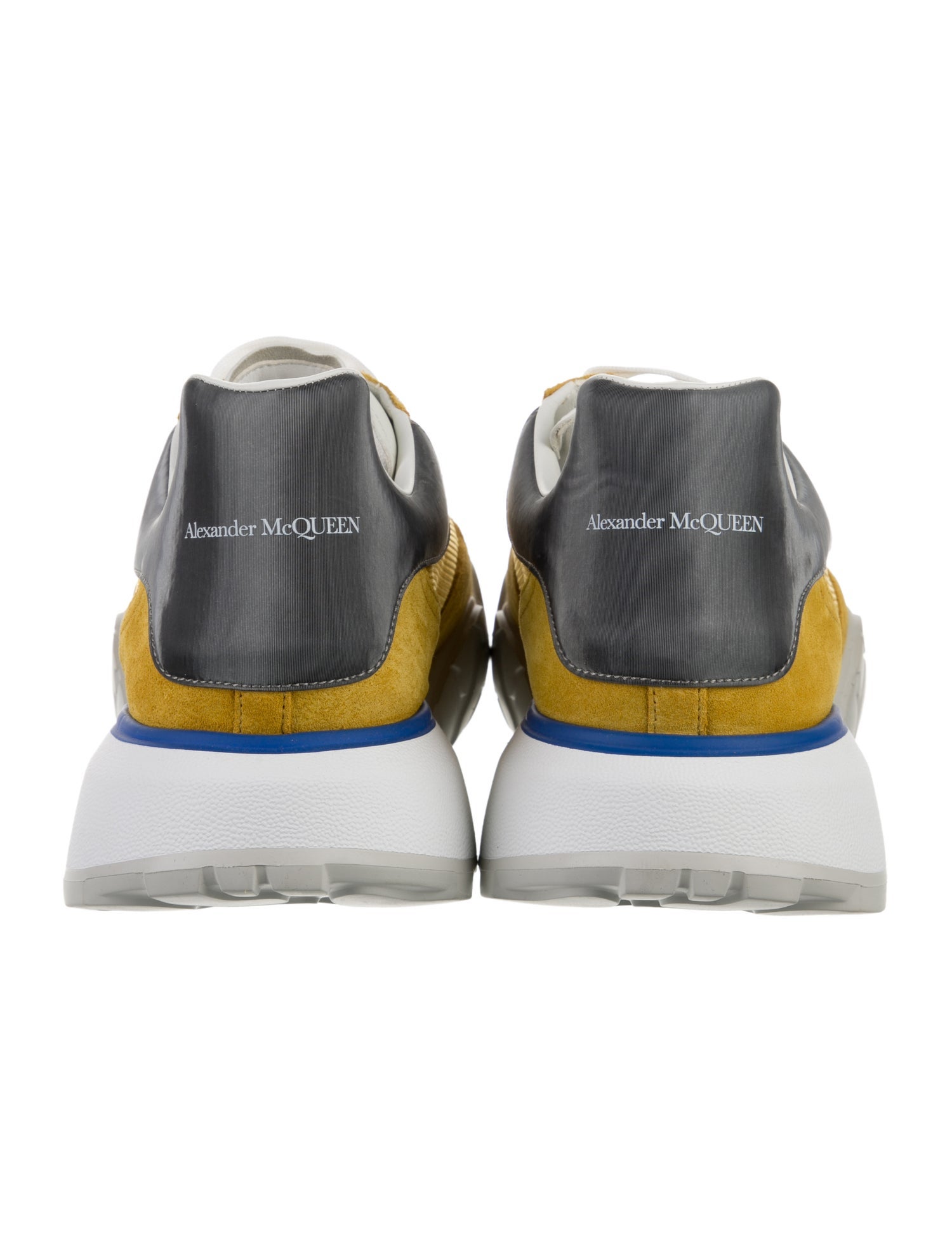 Alexander McQueen Leather Colorblock Pattern Athletic Sneakers